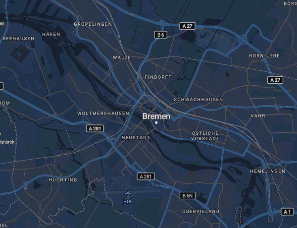 Karte von Bremen mit der Weser