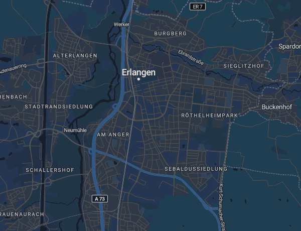 Karte von Erlangen