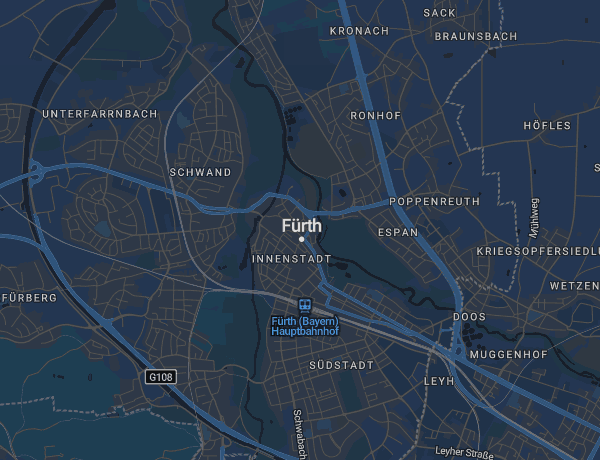 Karte von Fürth