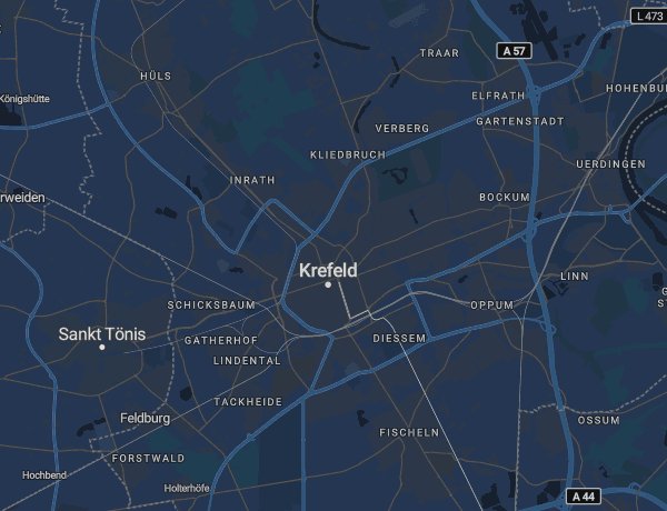 Karte von Krefeld