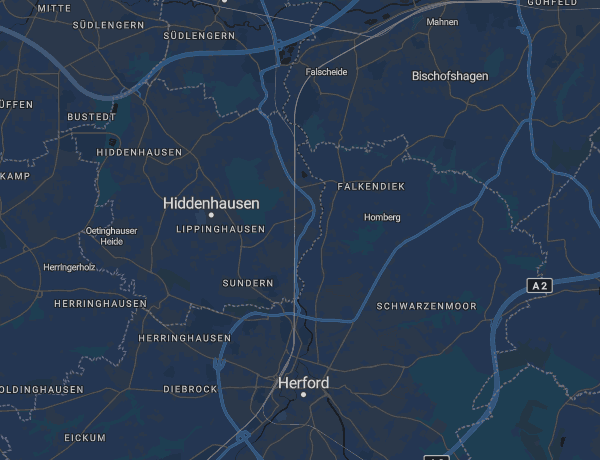 Karte des Kreises Herford
