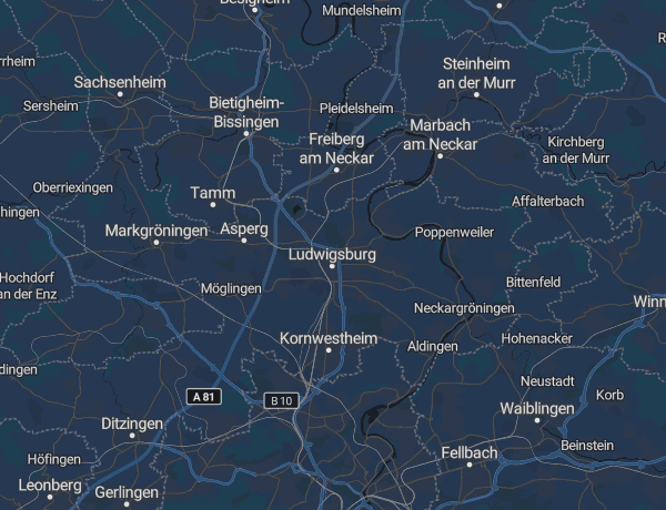 Karte des Landkreises Ludwigsburg