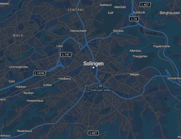 Karte von Solingen