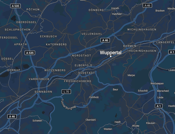 Karte von Wuppertal